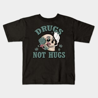 Drugs not Hugs Weed Design Kids T-Shirt